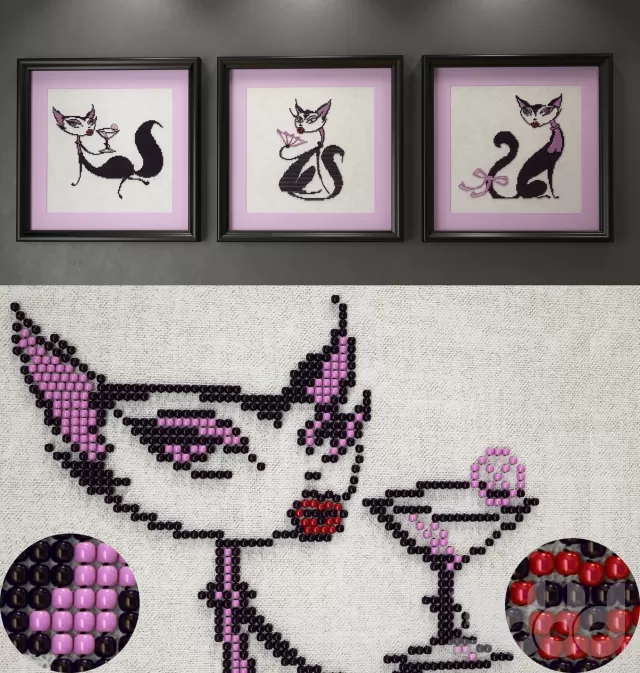 Триптих. Картины из бисера. – 239647