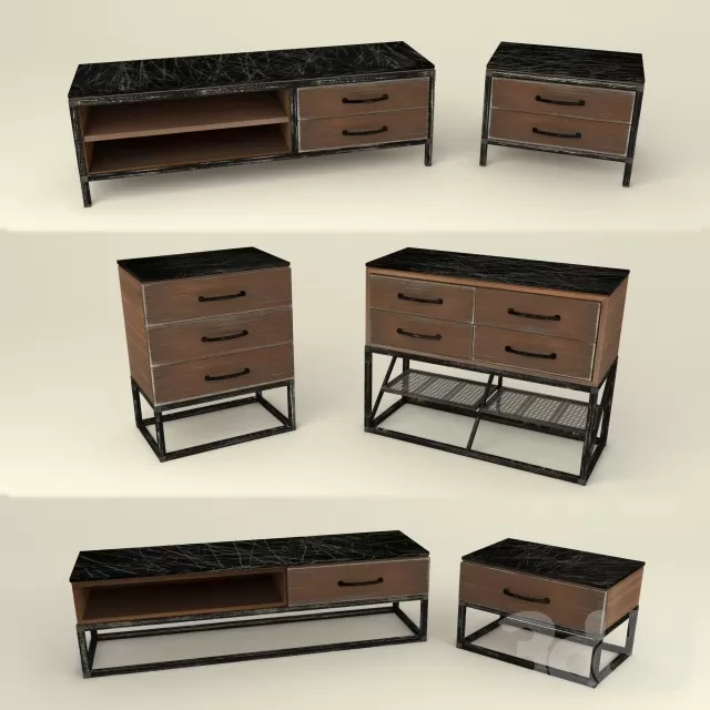Тумбы и комоды в стиле лофт – 239849