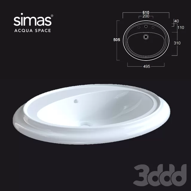 Умывальник simas AR_859 ОМ – 239985