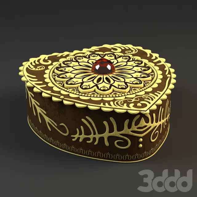 Шкатулка из бересты ‘сердце’ с янтарем – 240345