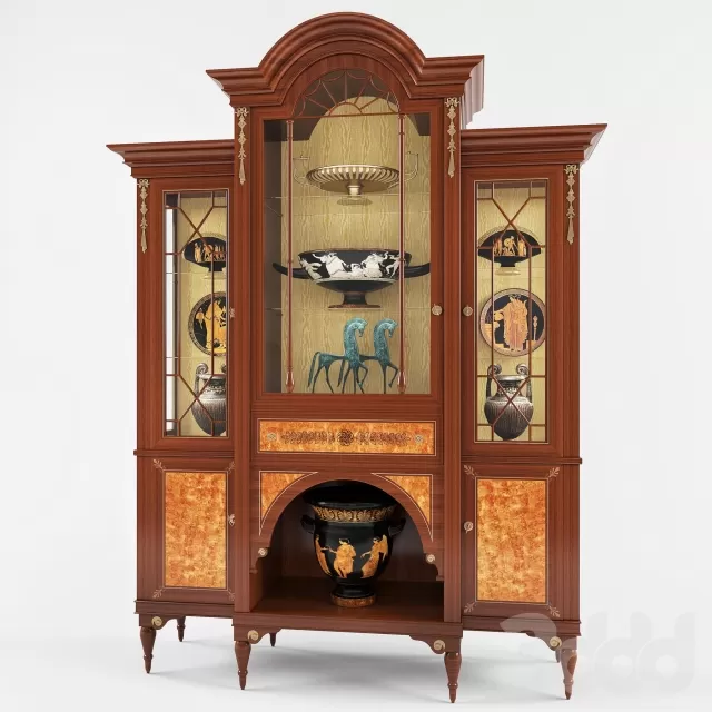 Шкаф-витрина с греческим декором – 240485