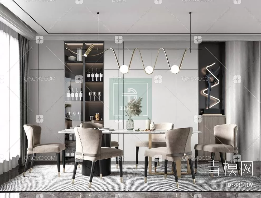 DINING TABLE SETS – 3D MODELS – 023 – PRO