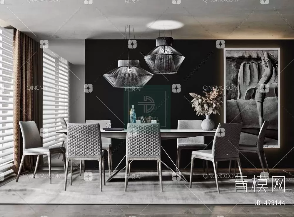 DINING TABLE SETS – 3D MODELS – 040 – PRO