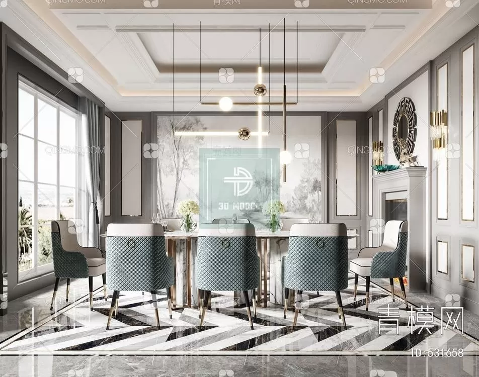 DINING TABLE SETS – 3D MODELS – 053 – PRO