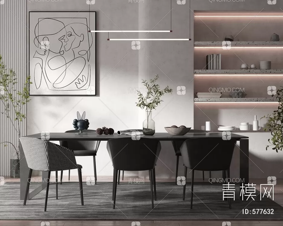 DINING TABLE SETS – 3D MODELS – 164 – PRO