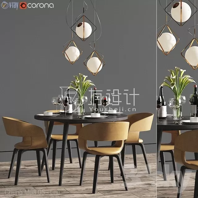 DINING TABLE SETS – 3D MODELS – 187 – PRO