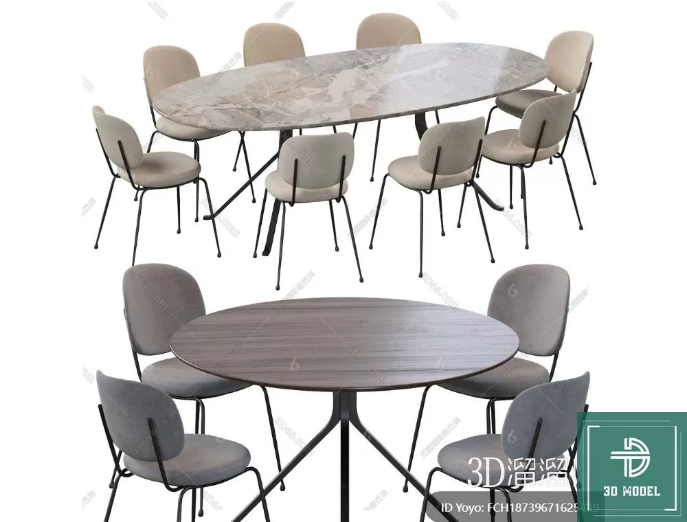 DINING TABLE SETS – 3D MODELS – 297 – PRO