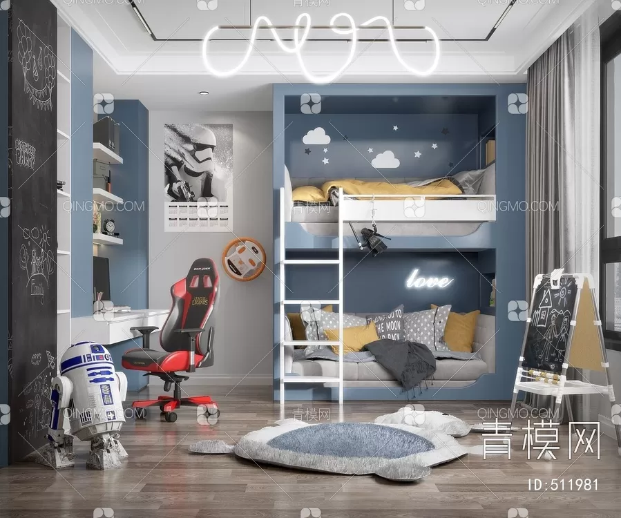 BED FOR KID – 3D MODELS – 257 – PRO