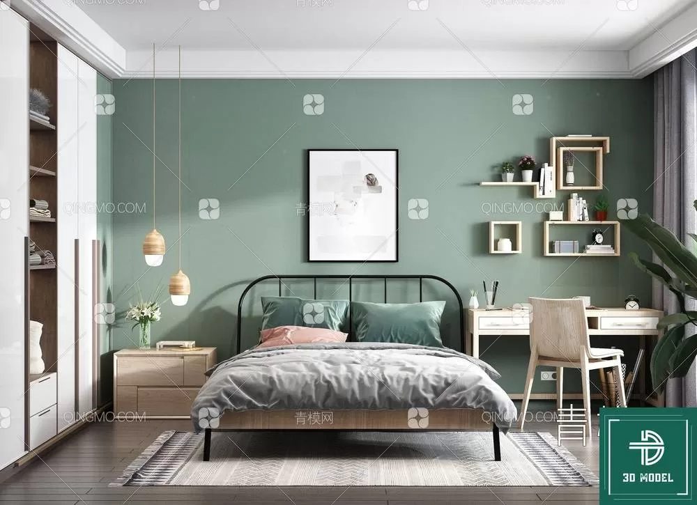 BEDROOM – 3DS MAX MODELS – 014 – PRO BEDROOM – 3DS MAX MODELS – 014 – PRO