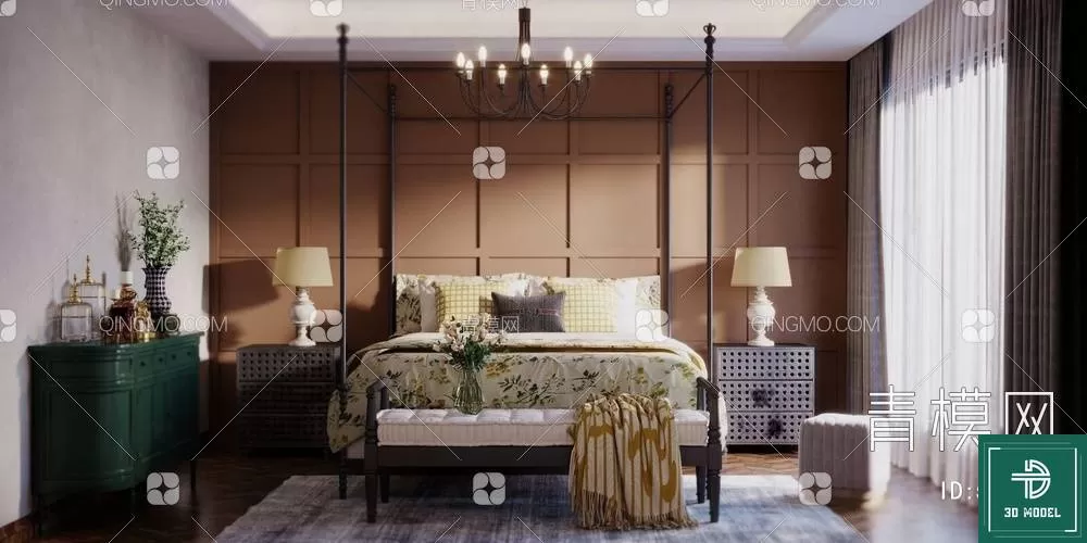 BEDROOM – 3DS MAX MODELS – 039 – PRO BEDROOM – 3DS MAX MODELS – 039 – PRO