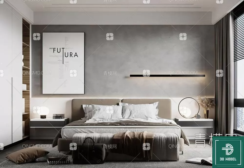 BEDROOM – 3DS MAX MODELS – 051 – PRO BEDROOM – 3DS MAX MODELS – 051 – PRO