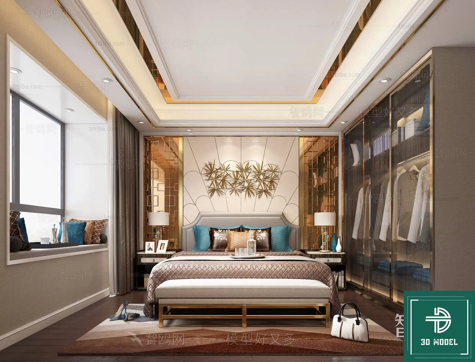 BEDROOM – 3DS MAX MODELS – 124 – PRO BEDROOM – 3DS MAX MODELS – 124 – PRO