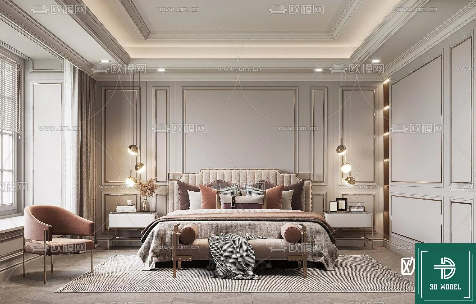 BEDROOM – 3DS MAX MODELS – 219 – PRO BEDROOM – 3DS MAX MODELS – 219 – PRO