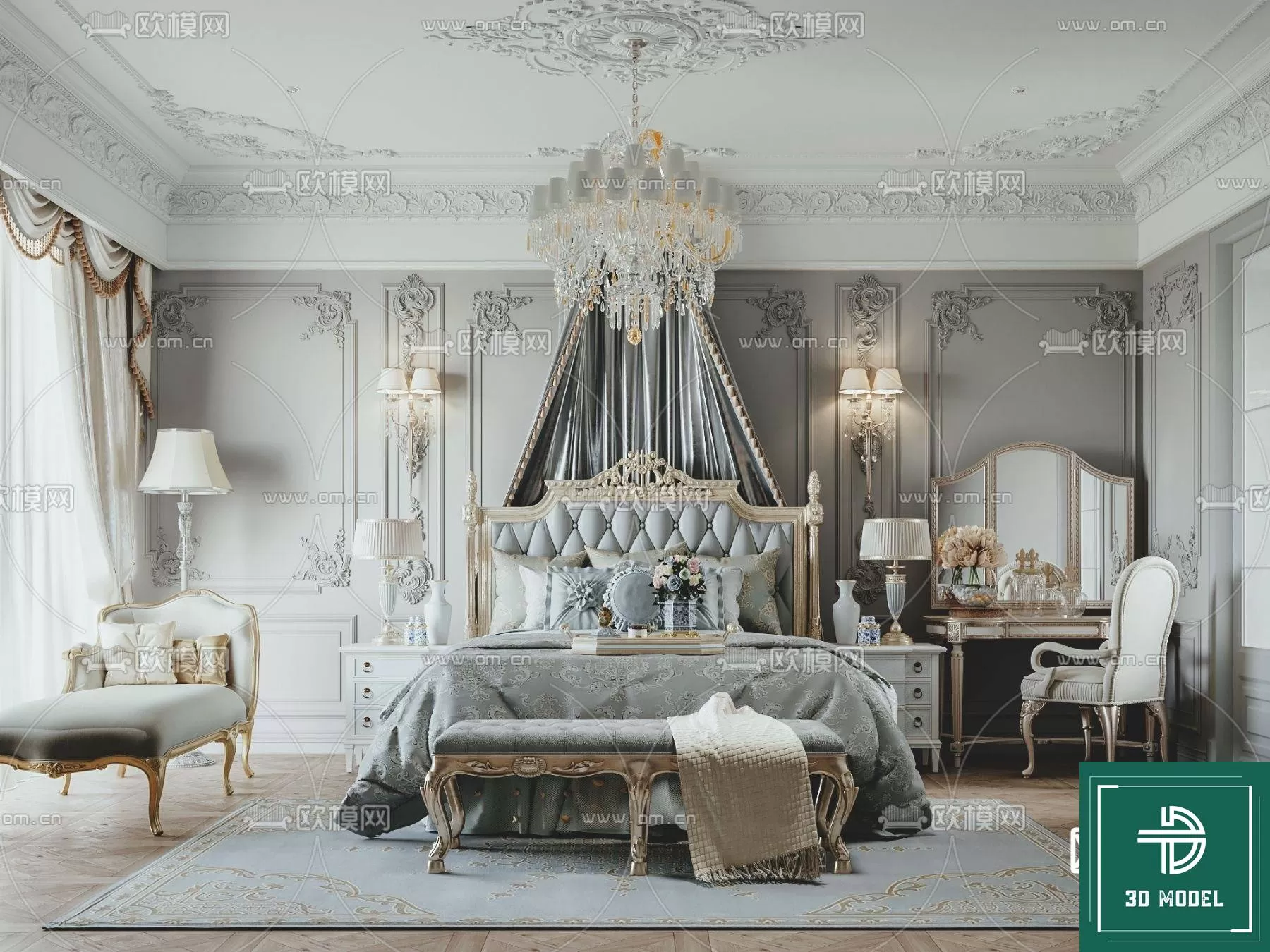 BEDROOM – 3DS MAX MODELS – 222 – PRO BEDROOM – 3DS MAX MODELS – 222 – PRO