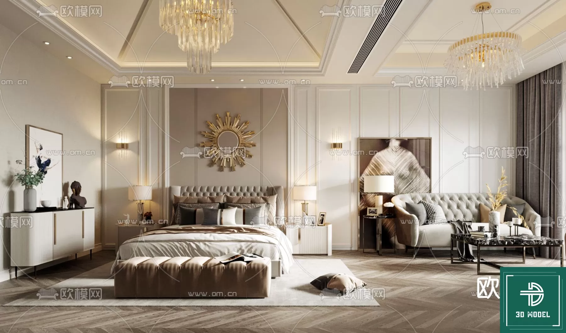 BEDROOM – 3DS MAX MODELS – 224 – PRO BEDROOM – 3DS MAX MODELS – 224 – PRO