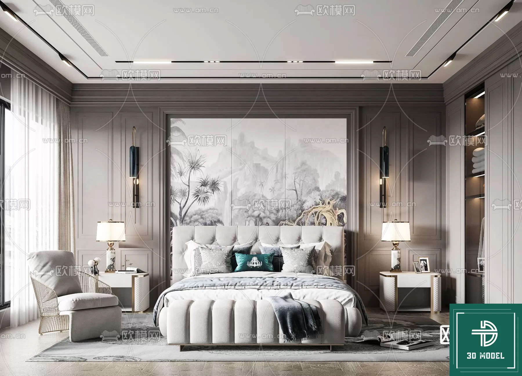 BEDROOM – 3DS MAX MODELS – 225 – PRO BEDROOM – 3DS MAX MODELS – 225 – PRO
