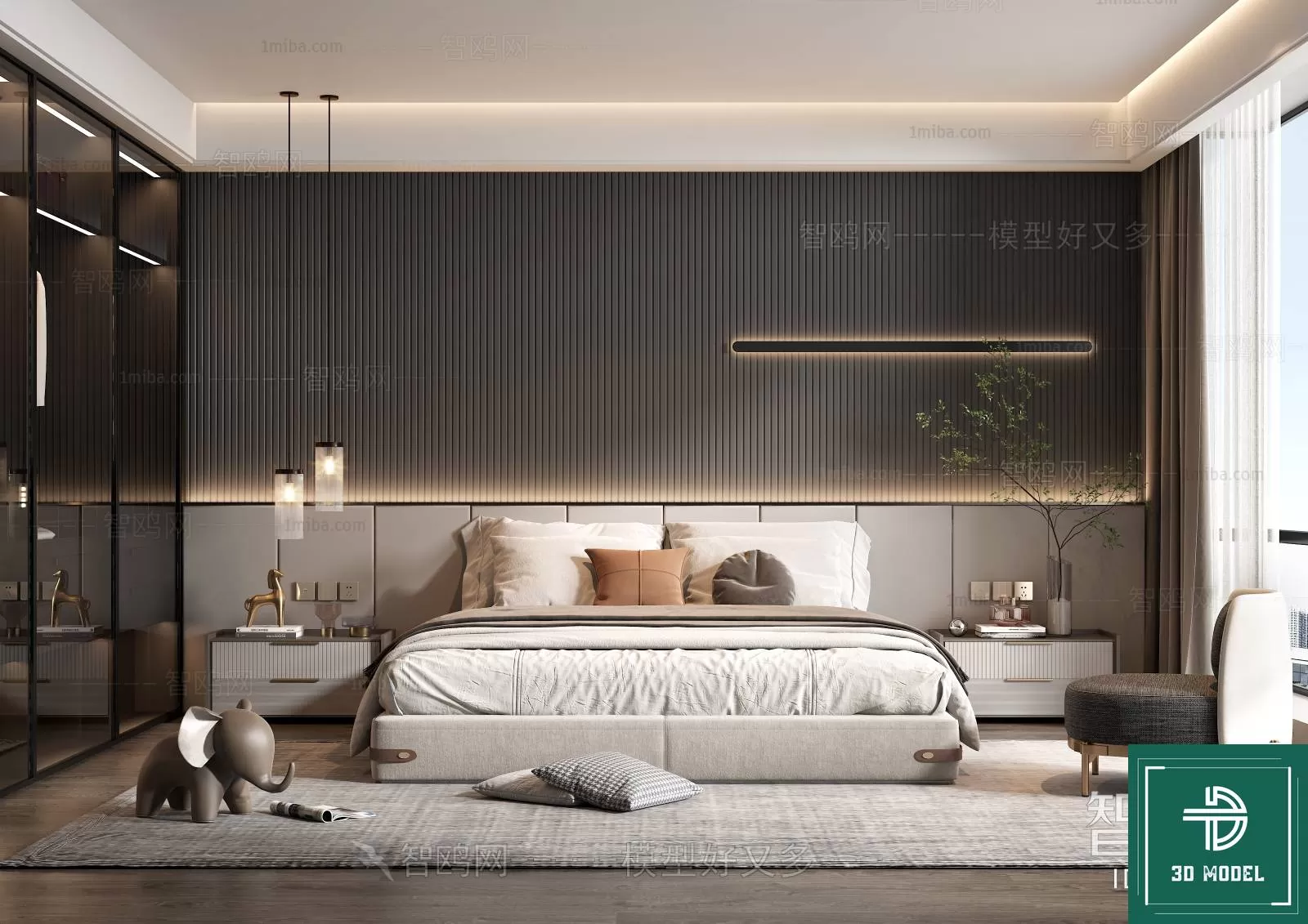 BEDROOM – 3DS MAX MODELS – 232 – PRO BEDROOM – 3DS MAX MODELS – 232 – PRO