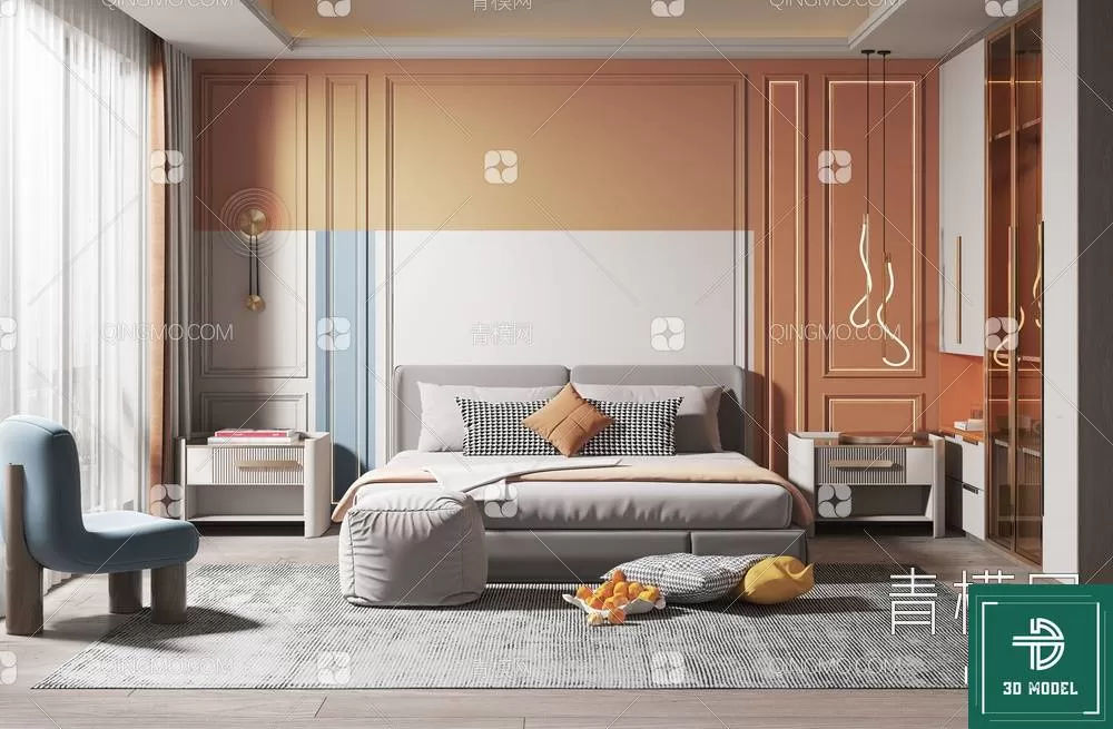 BEDROOM – 3DS MAX MODELS – 241 – PRO BEDROOM – 3DS MAX MODELS – 241 – PRO