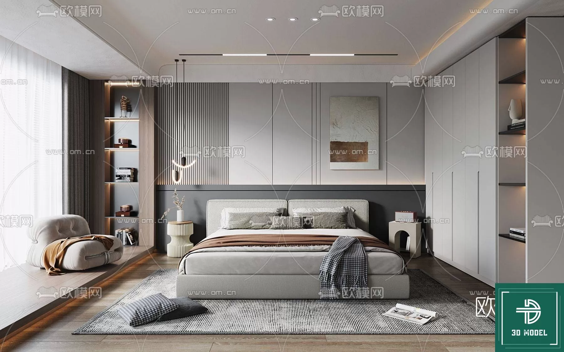 BEDROOM – 3DS MAX MODELS – 343 – PRO BEDROOM – 3DS MAX MODELS – 343 – PRO