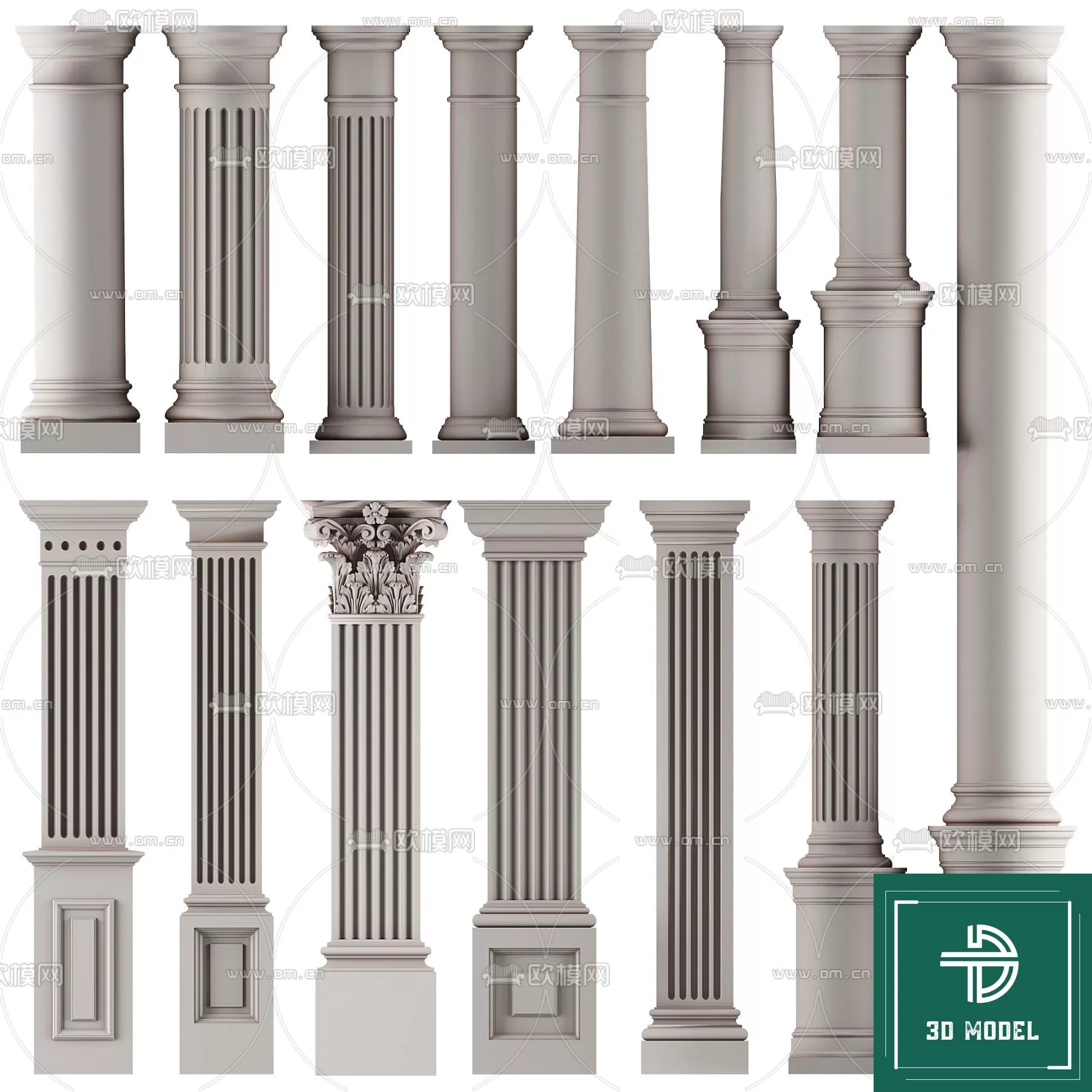 Pillar 3D Models – 3DS Max – 036 – PRO