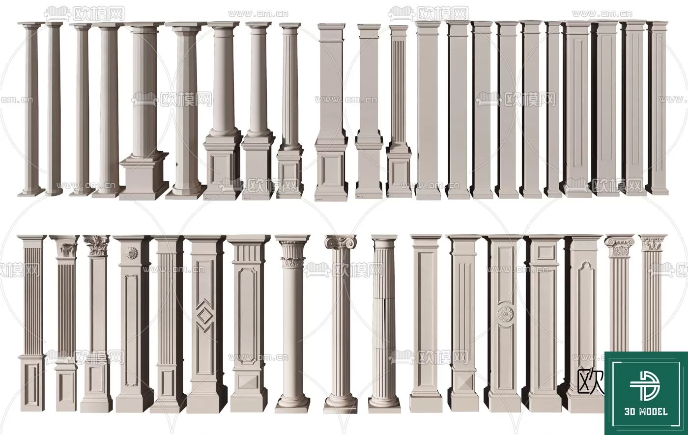 Pillar 3D Models – 3DS Max – 017 – PRO