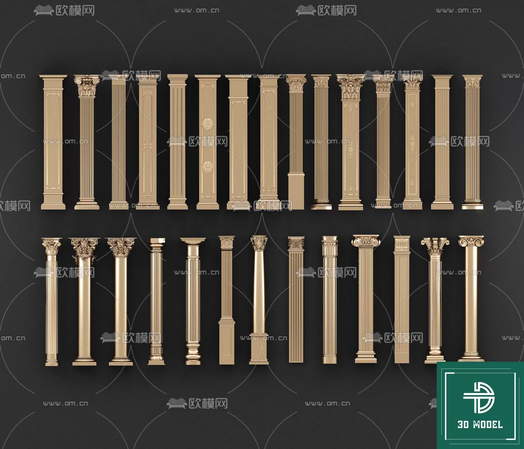 Pillar 3D Models – 3DS Max – 031 – PRO