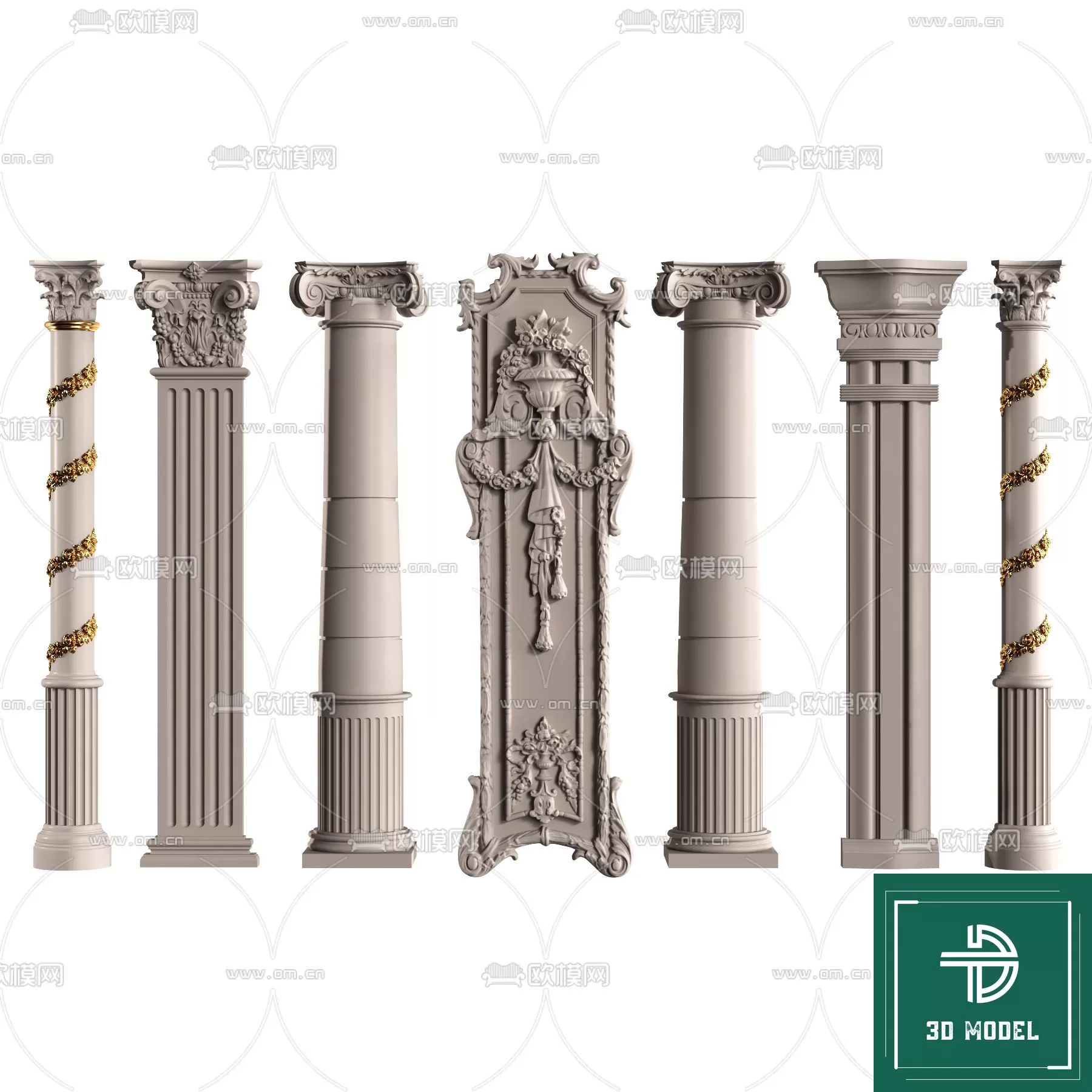 Pillar 3D Models – 3DS Max – 034 – PRO