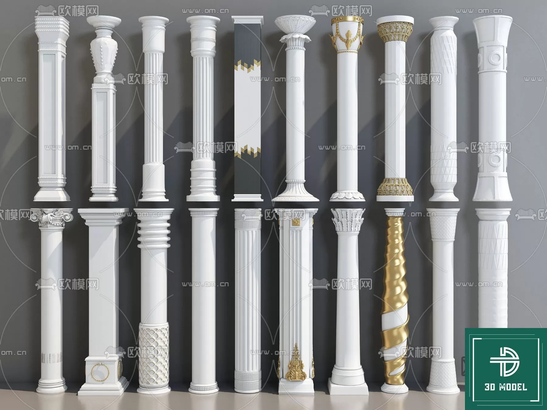 Pillar 3D Models – 3DS Max – 050 – PRO