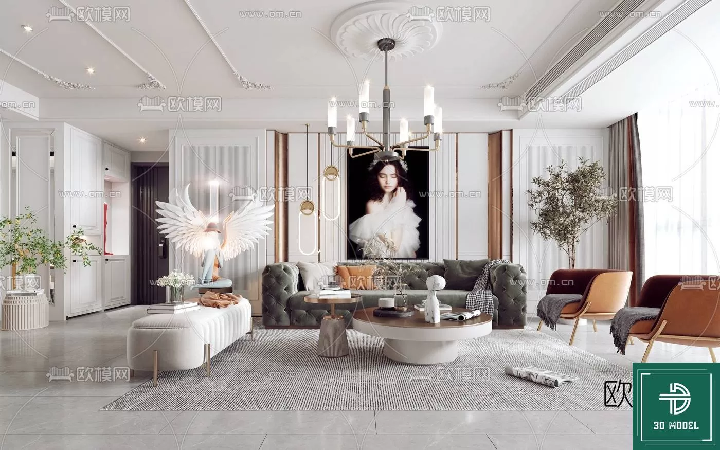 LIVING ROOM 3D SCENES – BLOCKS – 001 – PRO