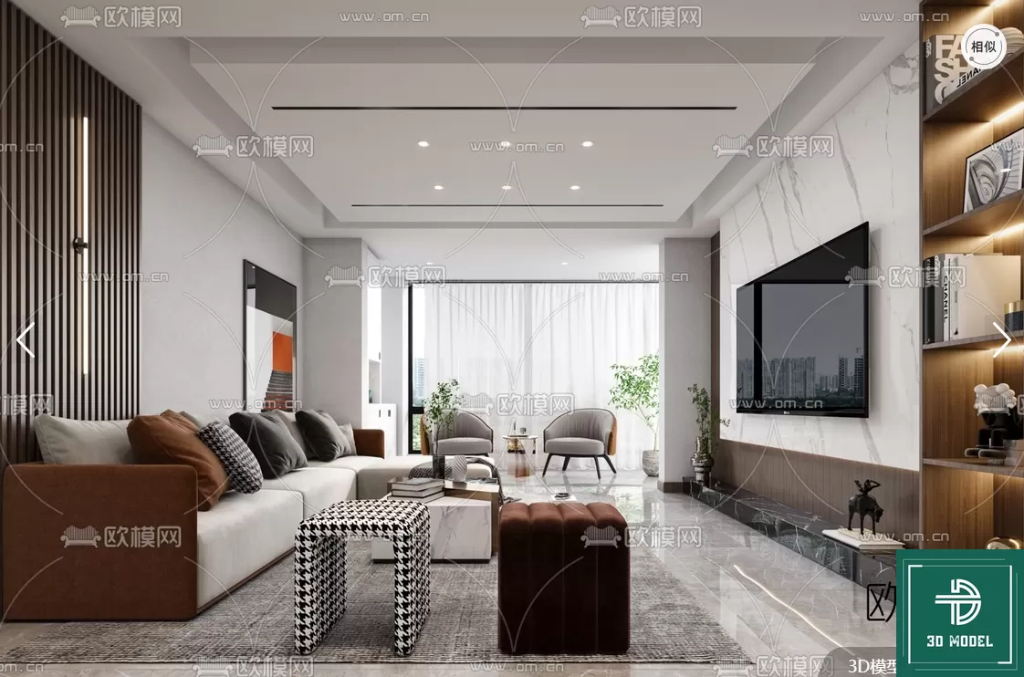 LIVING ROOM 3D SCENES – BLOCKS – 007 – PRO