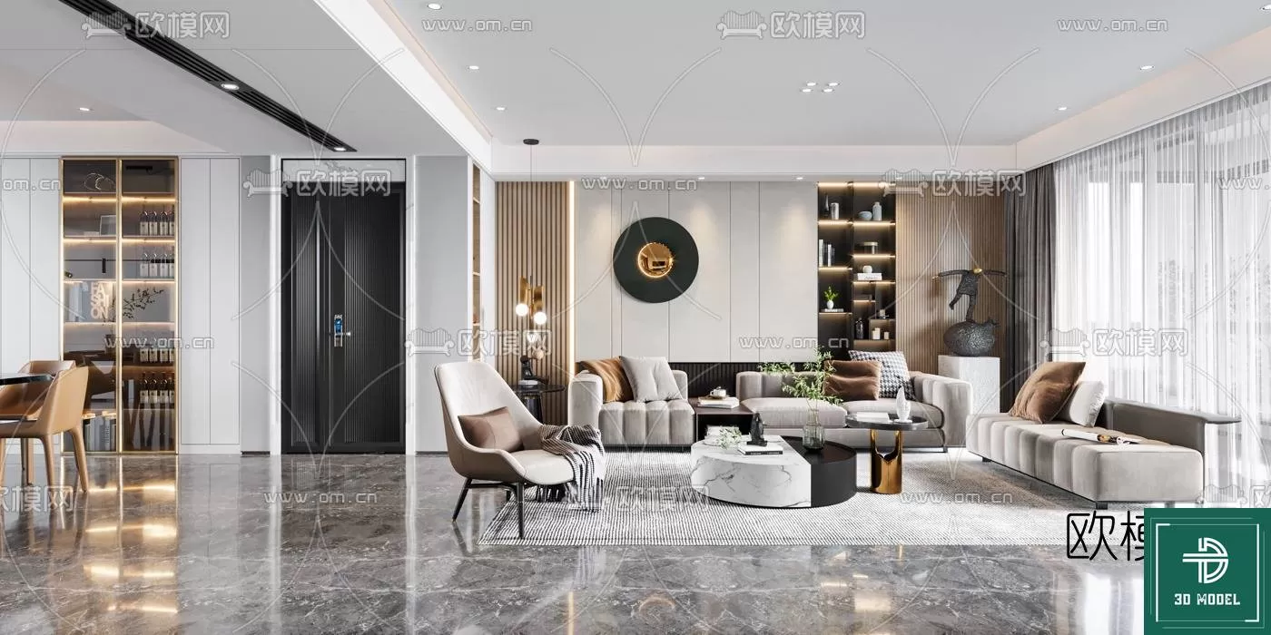 LIVING ROOM 3D SCENES – BLOCKS – 008 – PRO