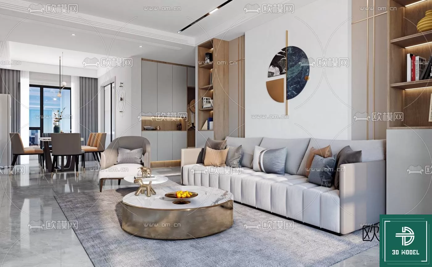 LIVING ROOM 3D SCENES – BLOCKS – 010 – PRO