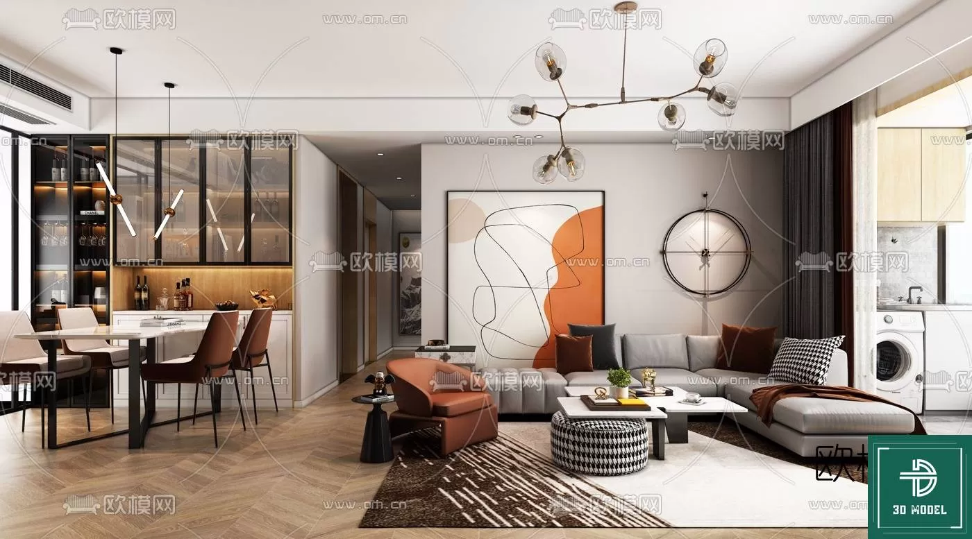 LIVING ROOM 3D SCENES – BLOCKS – 013 – PRO