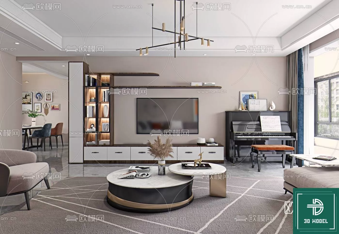 LIVING ROOM 3D SCENES – BLOCKS – 014 – PRO