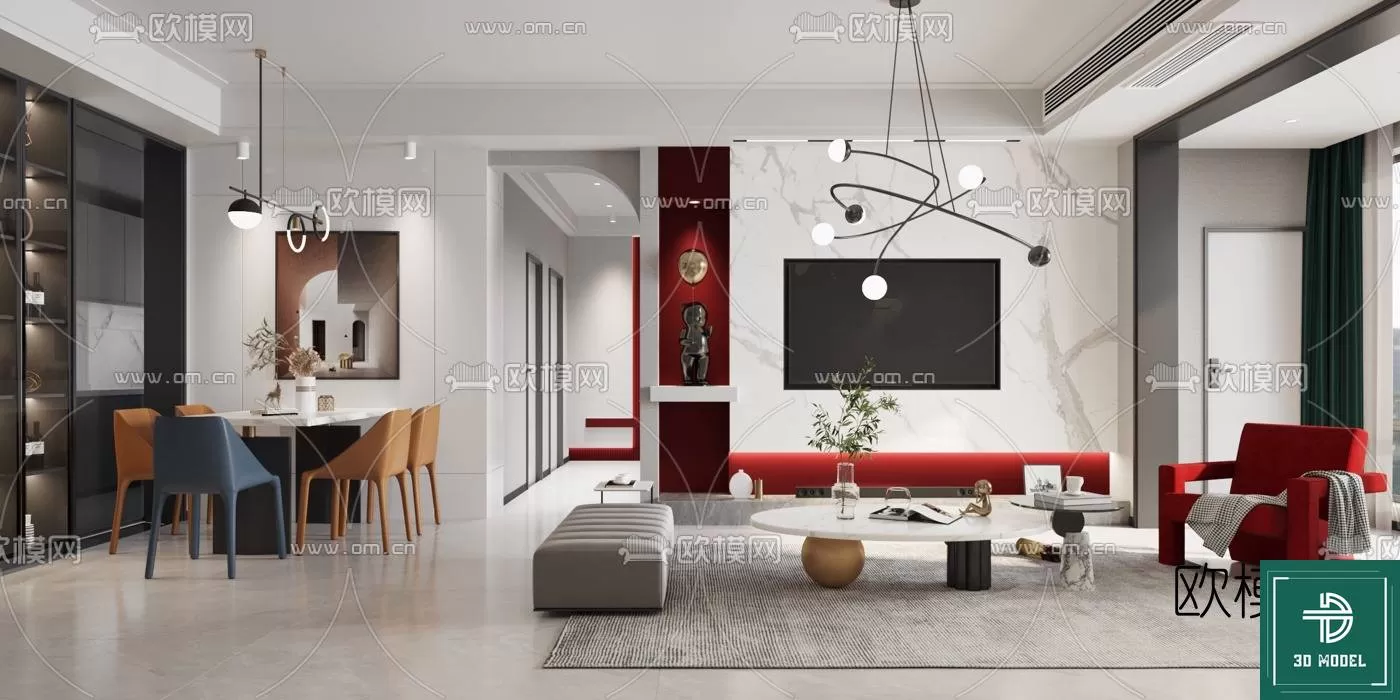 LIVING ROOM 3D SCENES – BLOCKS – 019 – PRO