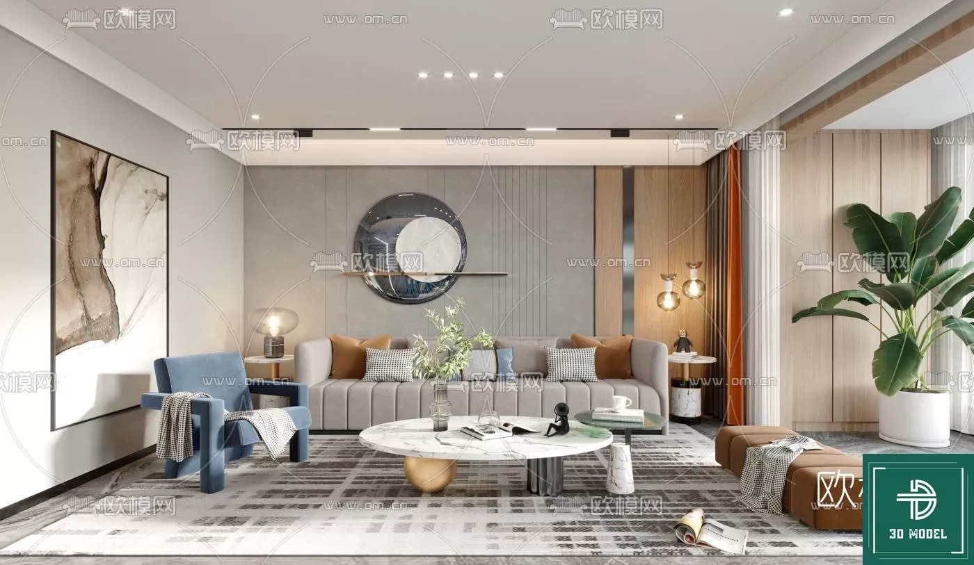 LIVING ROOM 3D SCENES – BLOCKS – 020 – PRO