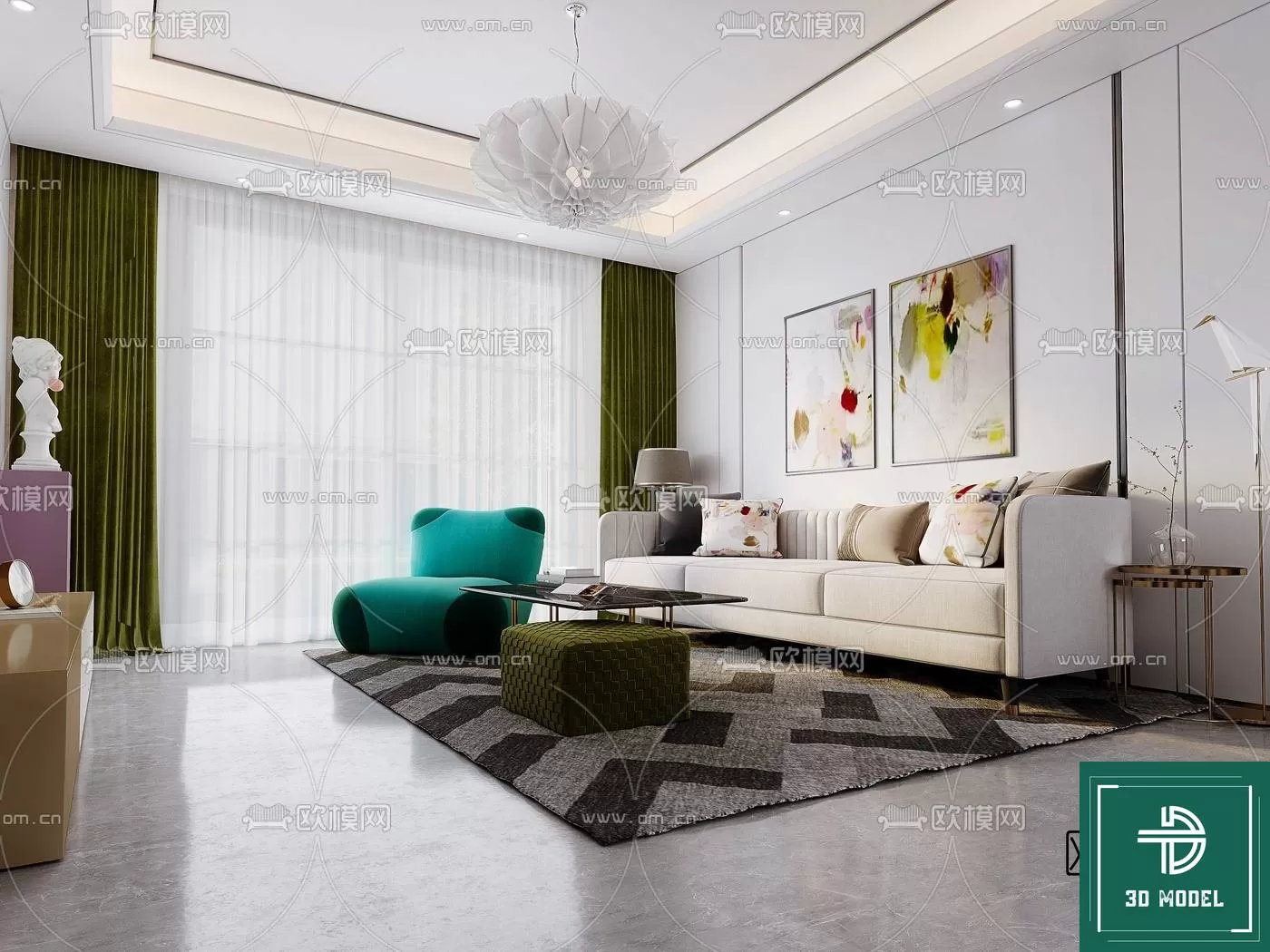 LIVING ROOM 3D SCENES – BLOCKS – 024 – PRO