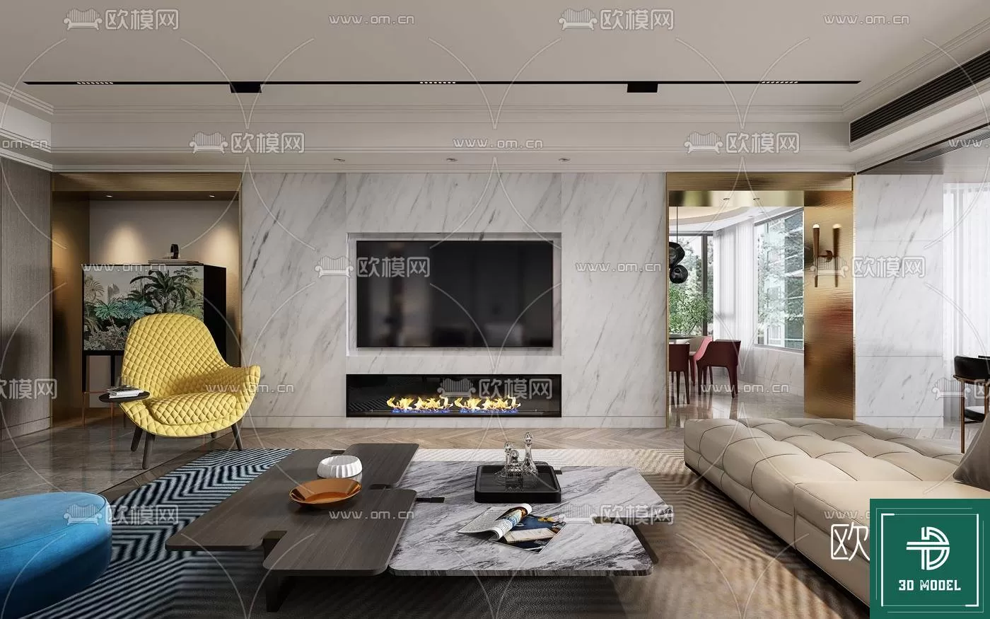 LIVING ROOM 3D SCENES – BLOCKS – 025 – PRO