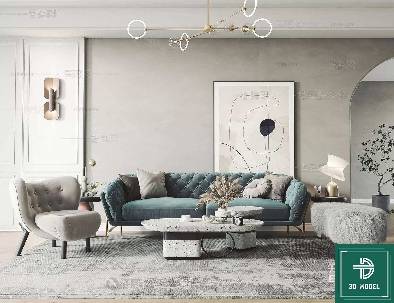 LIVING ROOM 3D SCENES – BLOCKS – 029 – PRO