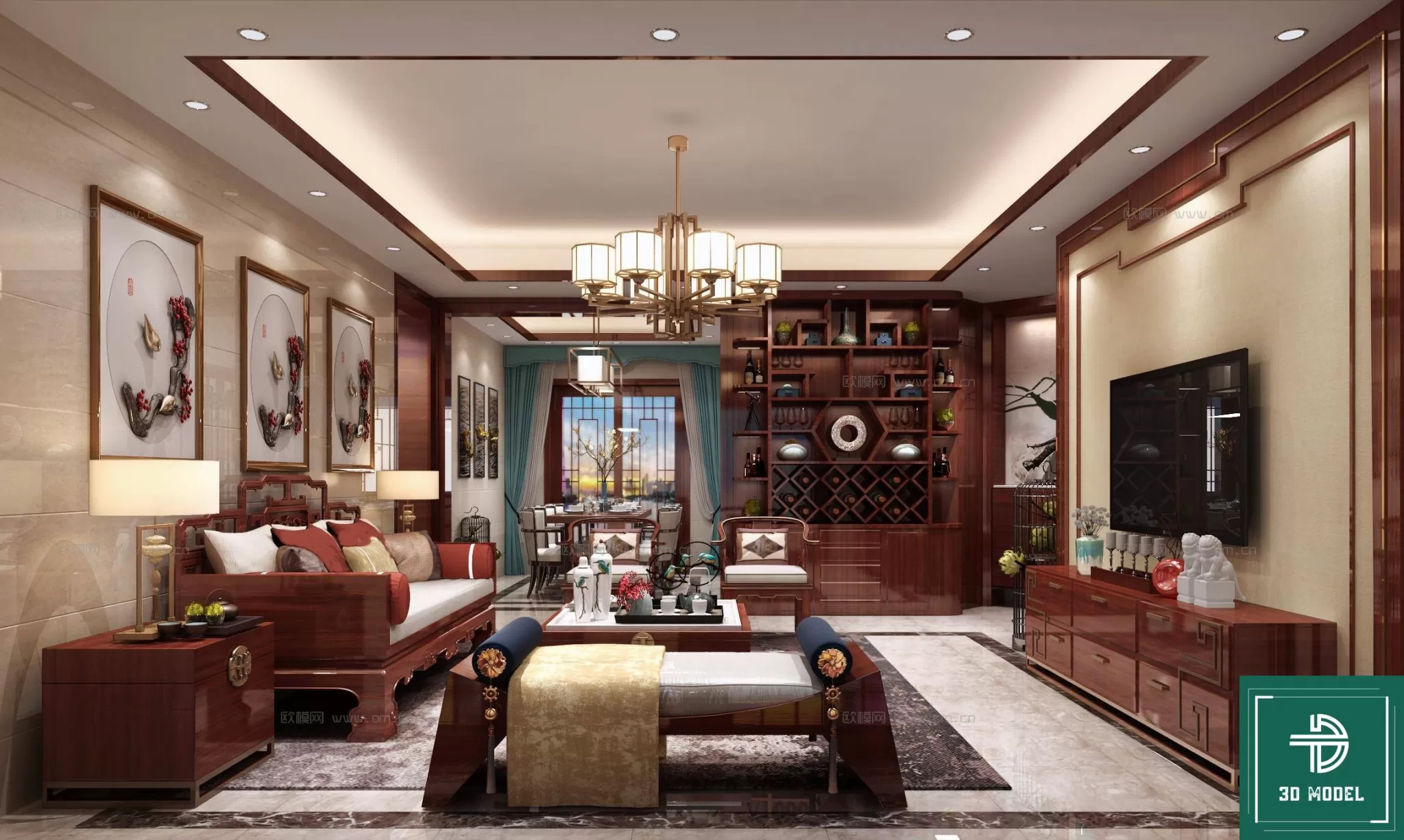 LIVING ROOM 3D SCENES – BLOCKS – 030 – PRO