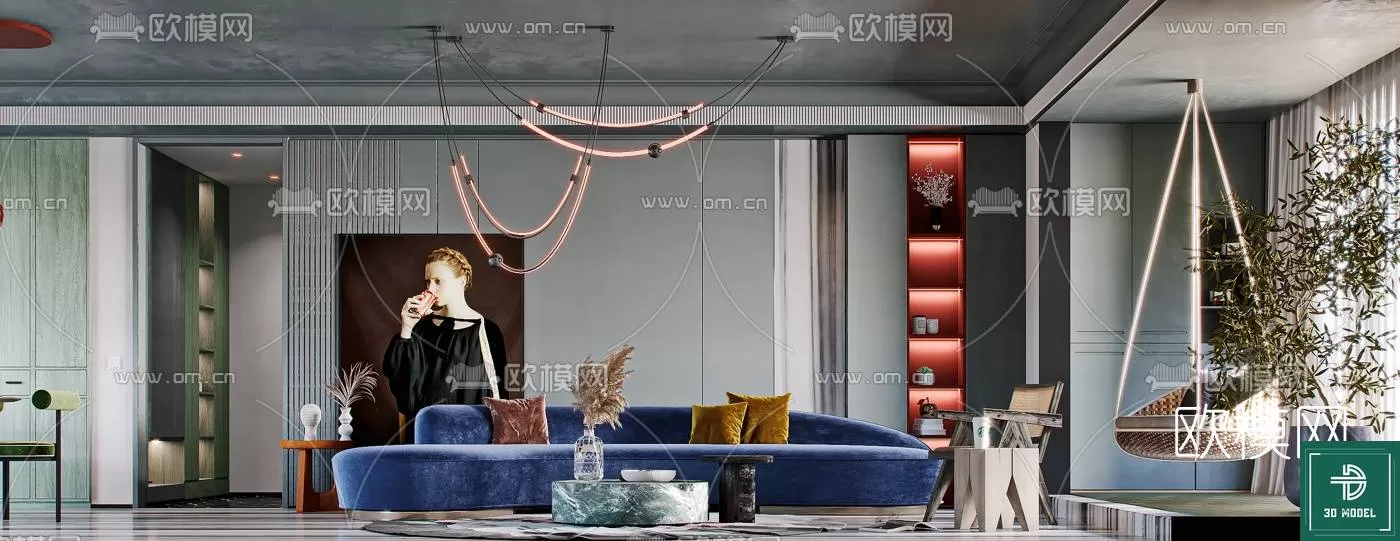 LIVING ROOM 3D SCENES – BLOCKS – 031 – PRO