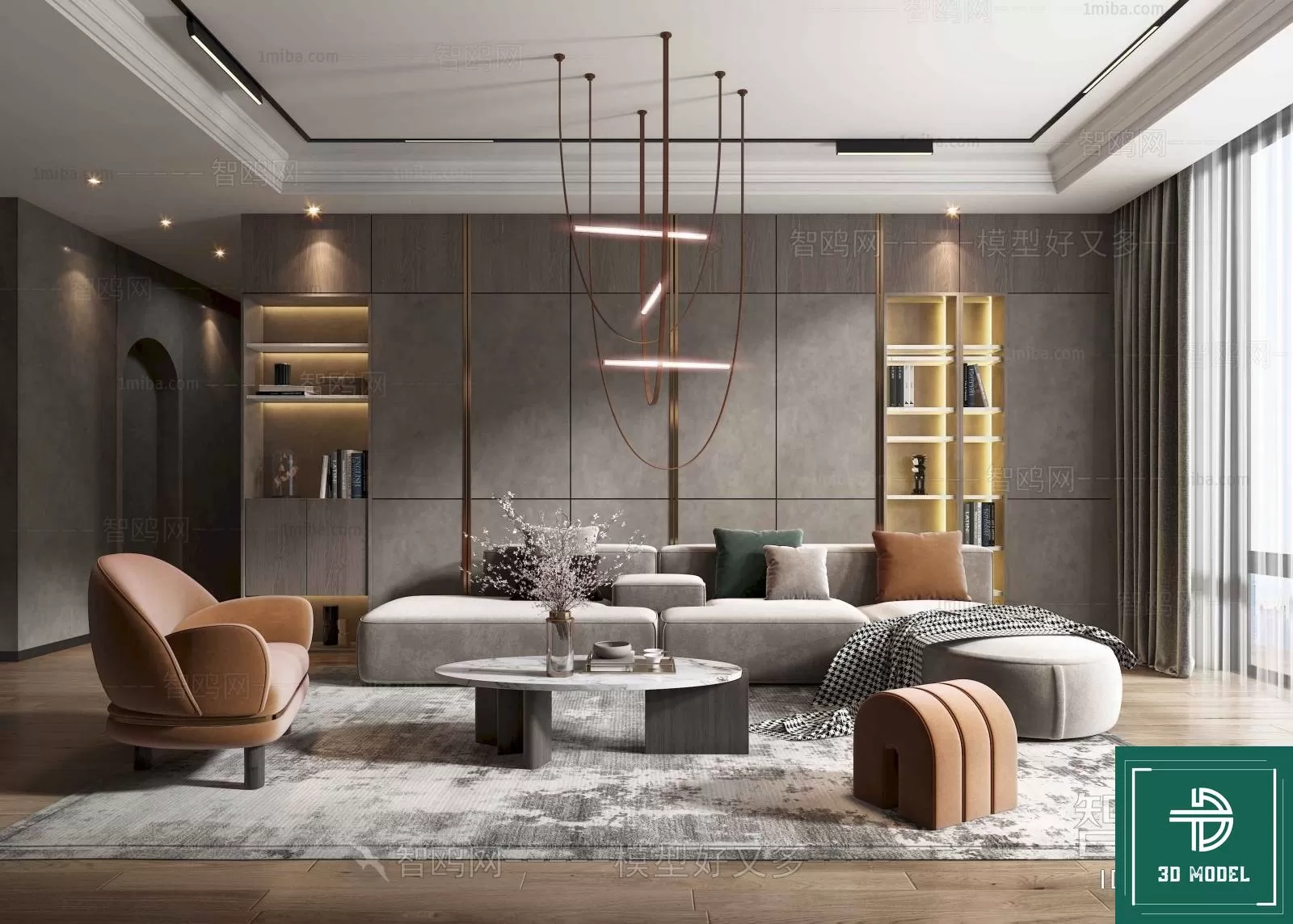 LIVING ROOM 3D SCENES – BLOCKS – 036 – PRO