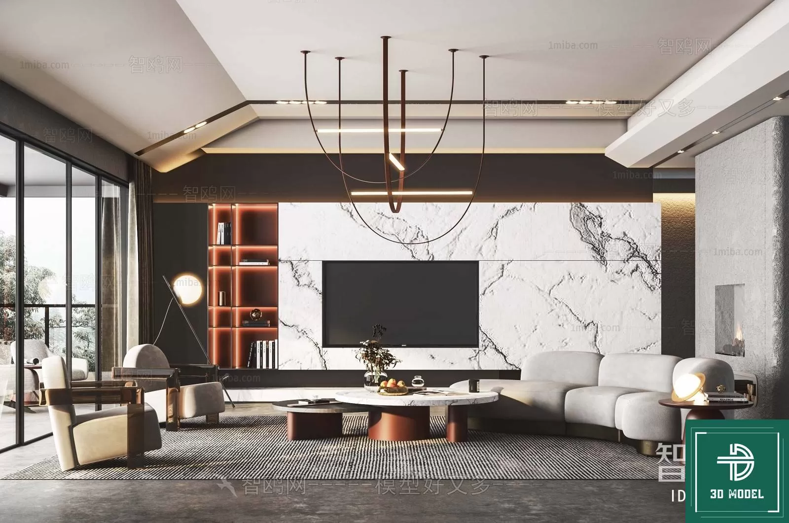 LIVING ROOM 3D SCENES – BLOCKS – 037 – PRO