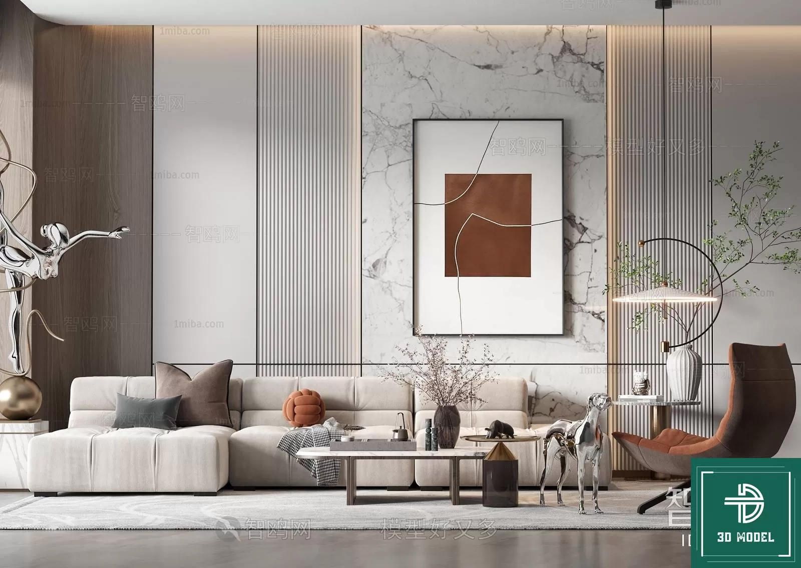 LIVING ROOM 3D SCENES – BLOCKS – 042 – PRO