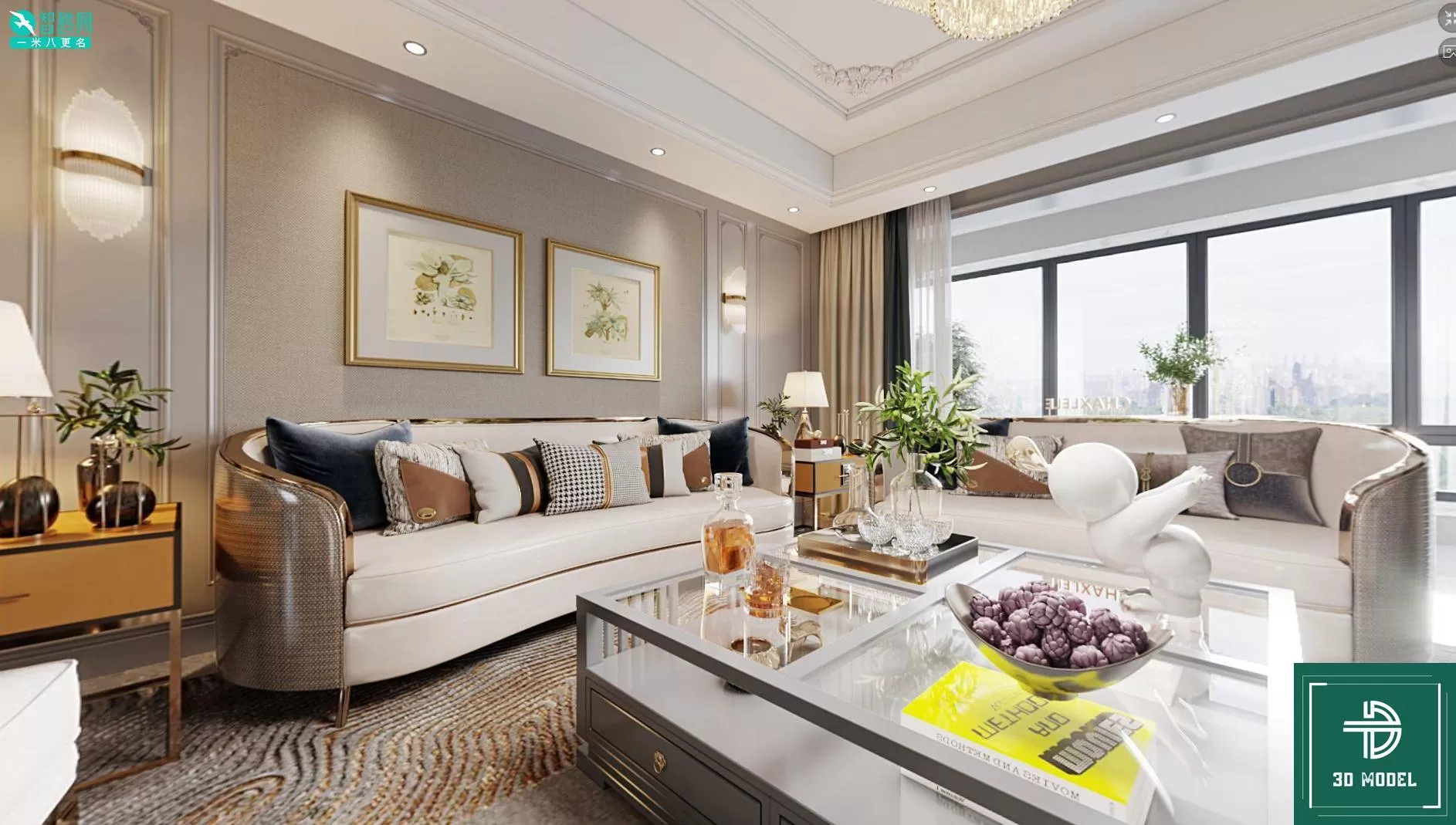 LIVING ROOM 3D SCENES – BLOCKS – 043 – PRO