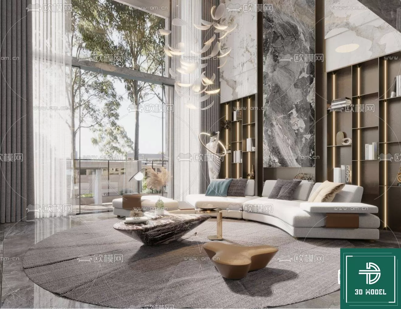 LIVING ROOM 3D SCENES – BLOCKS – 058 – PRO