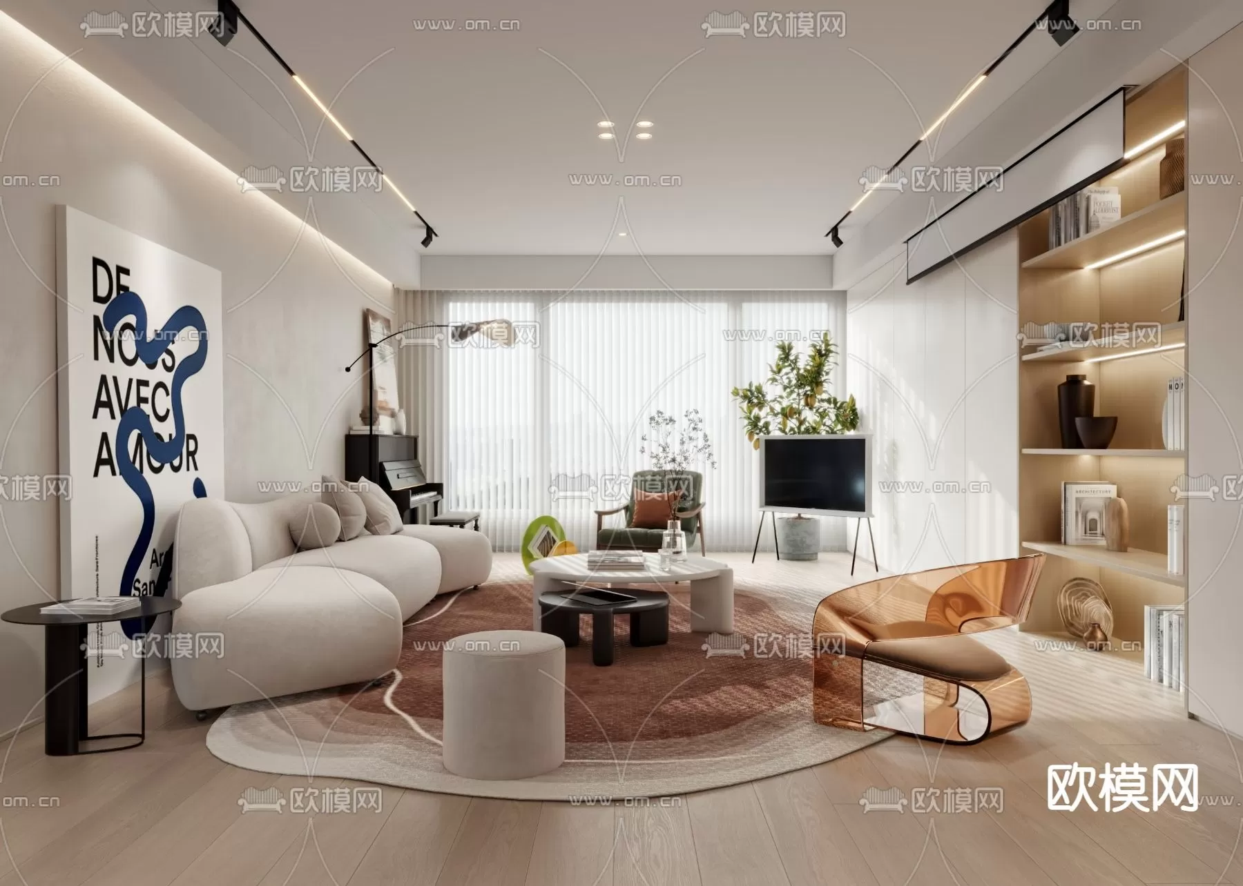 LIVING ROOM 3D SCENES – BLOCKS – 258 – PRO LIVING ROOM 3D SCENES – BLOCKS – 258 – PRO