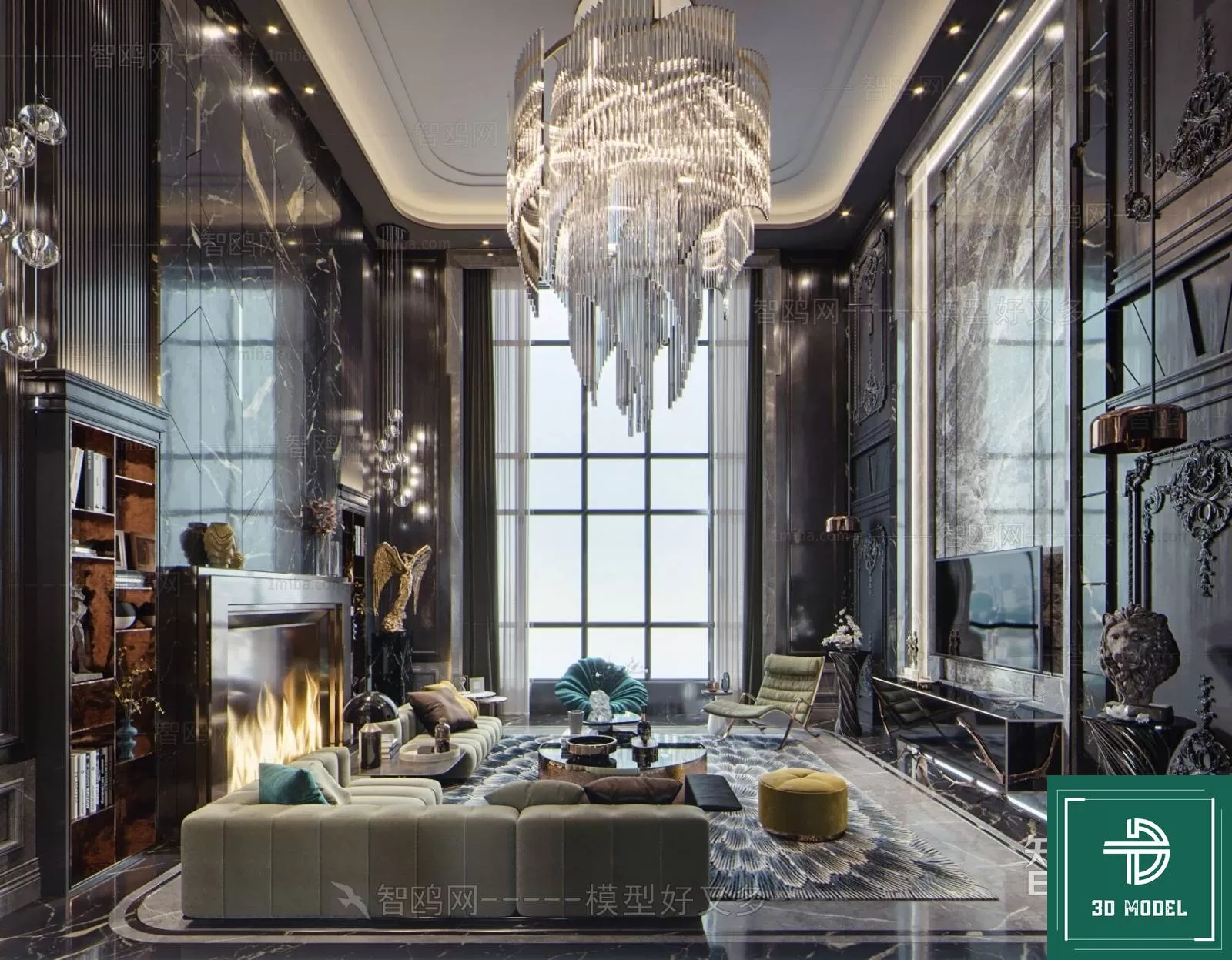 LIVING ROOM 3D SCENES – BLOCKS – 421 – PRO LIVING ROOM 3D SCENES – BLOCKS – 421 – PRO