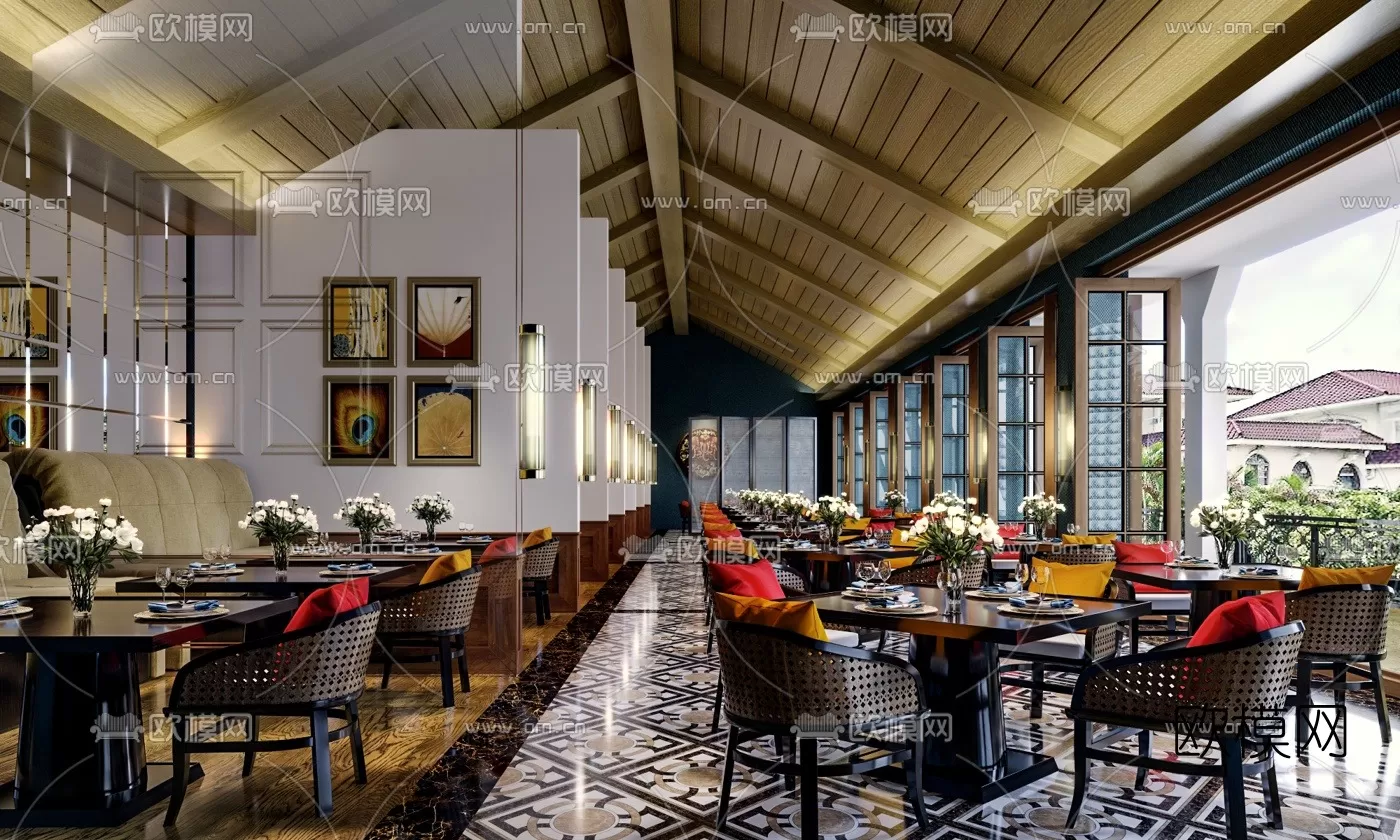 RESTAURANT – 3D SCENES – BLOCKS – 3D MODELS – 001 – PRO