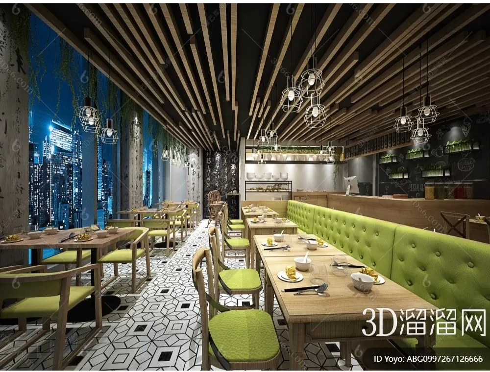 RESTAURANT – 3D SCENES – BLOCKS – 3D MODELS – 097 – PRO